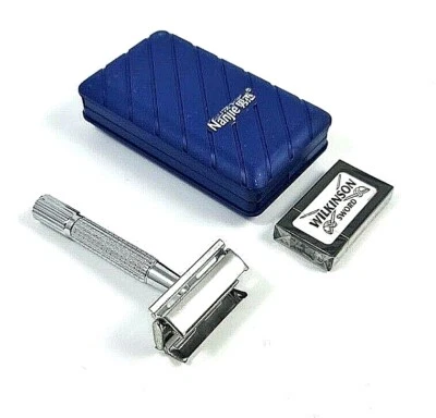 Rasierhobel Naß Rasierer Barber Tras Rasur Butterfly m. Box Metall 5 Wilkinson