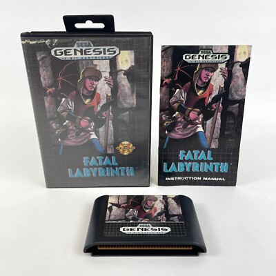  Fatal Labyrinth (Sega Genesis, 1991) Complete In Box CIB TESTED! 