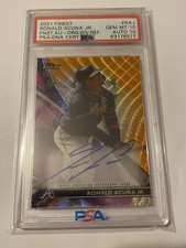 2021 Finest Ronald Acuna Jr Fnst. Au-org.wv.ref. /25 Psa 10/10. POP 1