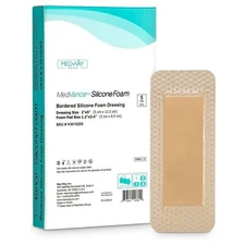 MedVance Silicone Bordered Adhesive Wound Dressing, 2"x5", Box of 5