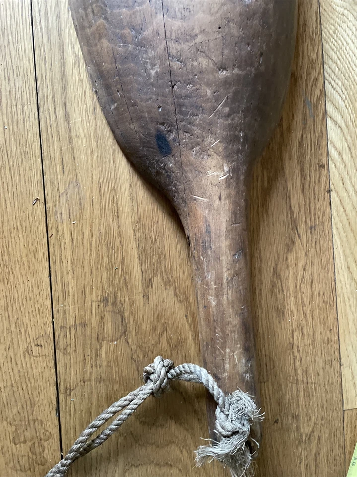 Antique Hand Carved Human Shoulder Yoke 2 Rope Hooks Water Milk Tote 37” - Image 3 of 4