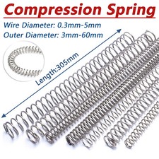 Compression Spring Wire Dia 0.3-5.0mm Pressure Springs A2 Stainless Length 305mm