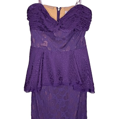 Flor et al purple Ashely strapless heart lace peplum midi dress size 4 | eBay Flor et al purple Ashely strapless heart lace peplum midi dress size 4 | eBay
