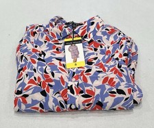 Well Worn Women's Crepe Tie-Belt Long Sleeves Button Dress, Red Print, Size S