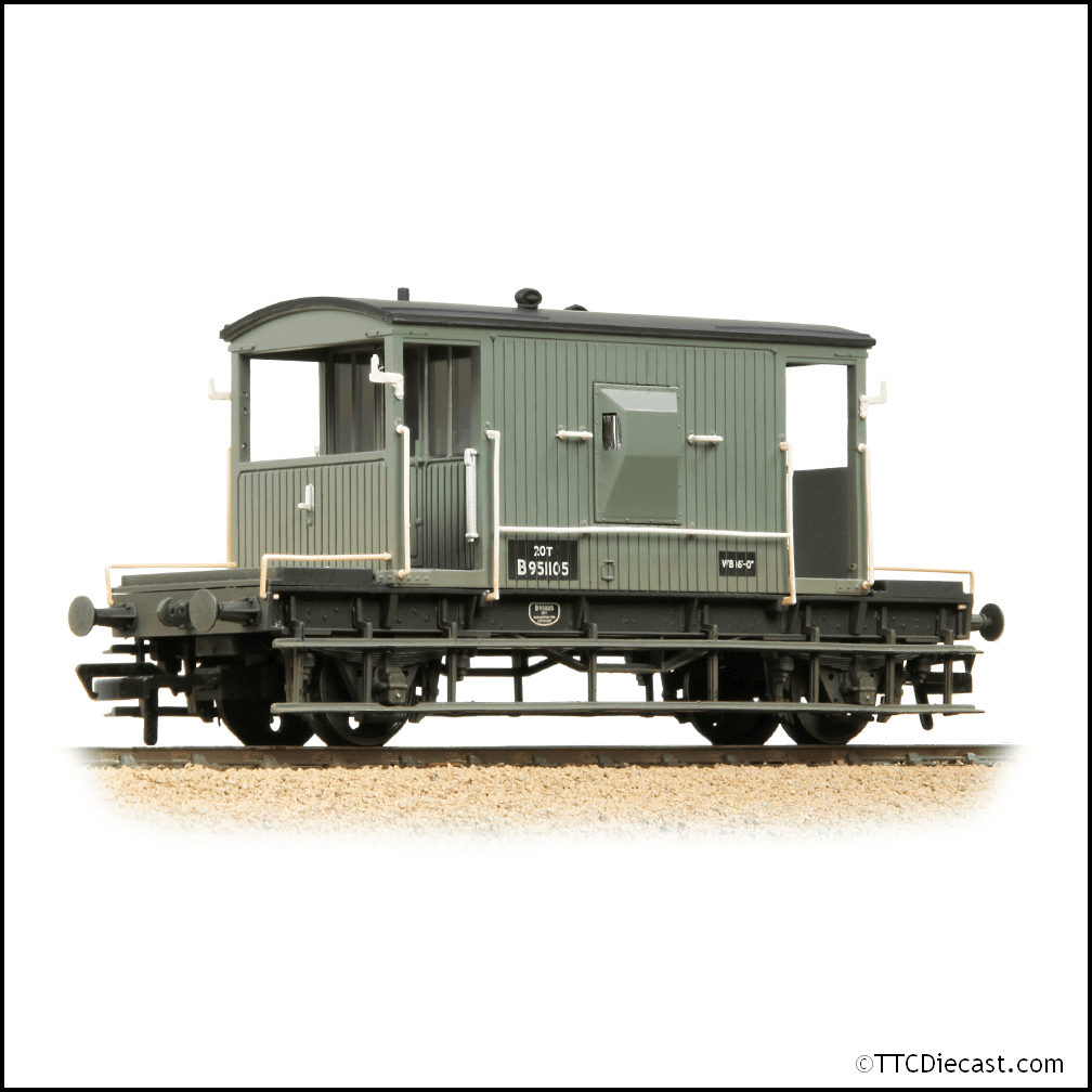 Bachmann 37-528F BR 20T Brake Van BR Grey (Early) [W]  - OO Gauge