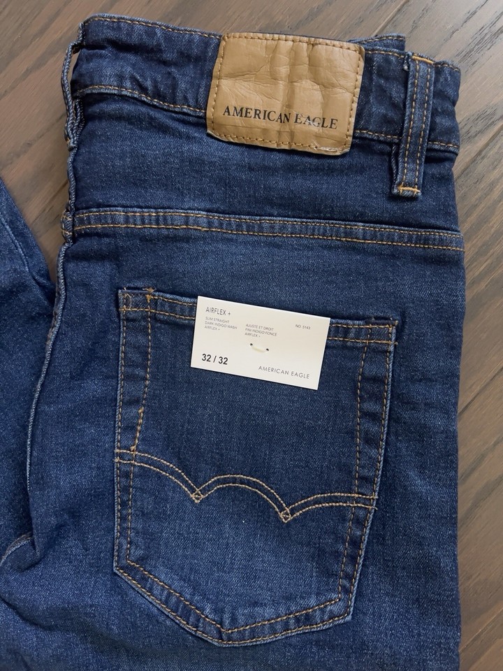 American Eagle Men’s AIRFLEX + Slim Straight Jeans Size 32 x 32NWT