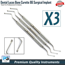 Lucas Surgical Curette 86 Bone Curette Periodontal Dental Set of 3 Tooth Socket