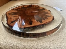 Live Edge Ambrosia Maple Encased in Epoxy Lazy Susan 17.5  diameter