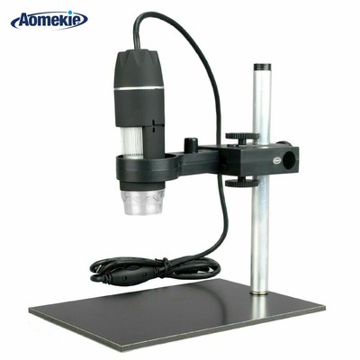 Aomekie 25X-200X 0.3MP USB Digital Microscope Video Camera w Stand WIN XP/7
