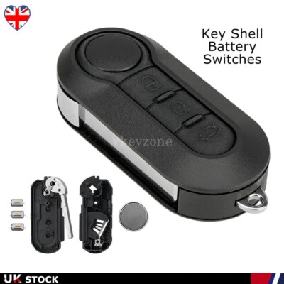 3 Button Remote Key Fob Repair Cover Case Kit For Fiat 500 Ducato Doblo Punto