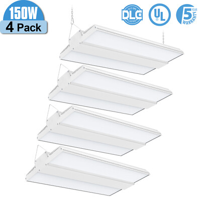 4Pack 150W LED Linear High Bay Shop Light Commercial Warehouse Workshop Lamp DLC
