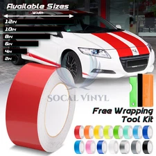 Gloss Color Racing Stripes Vinyl Wrap For Honda CR-Z CRX  Sticker 25FT / 50FT
