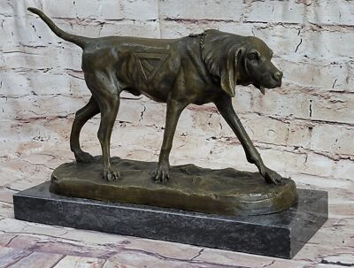 Bronze Statue Hand-carved Bloodhound DOG Animals Sculpture French Artist DEAL