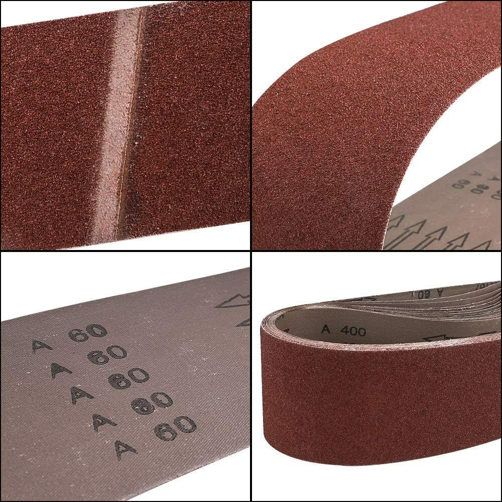 75mm x 457mm 75mmx457mm Schuren Riem Diverse Pakket, 12 Stuks (4 Elk van 80 120 150 Grits) Aluminium Oxide voor Sander