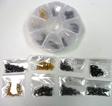 Assortment Optical Screws in Organizer_8 Types of Screws for Eyeglasses