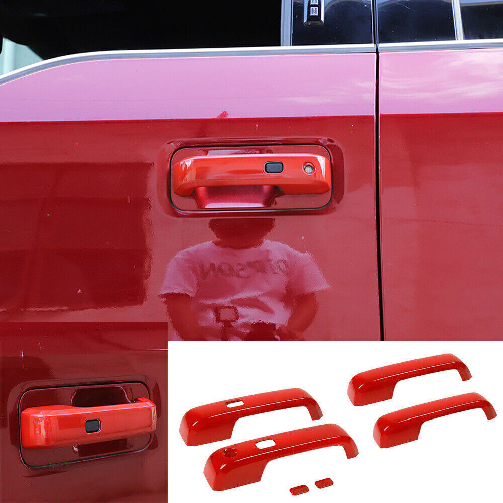 Ford F150 4-Door 2015-2020 Smart Lock Handle Cover Kit ABS Red 6PCS