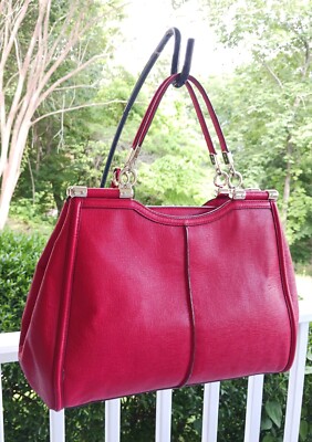 Coach Madison Cherry Red Madison Pinnacle Carrie Satchel/Shoulder