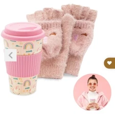 F.A.O Schwarz Winter Wonderland Mug And Pink Mittens Set Ages 8+ New
