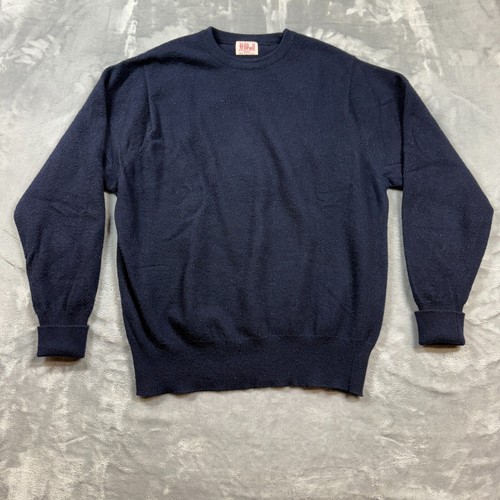 N Peal 100% Pure Cashmere Made In Scotland Navy Blue Large SZ 40