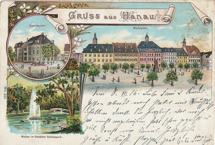 HANAU Gruss aus col. Litho Ak um 1900 - Bild 1 von 1