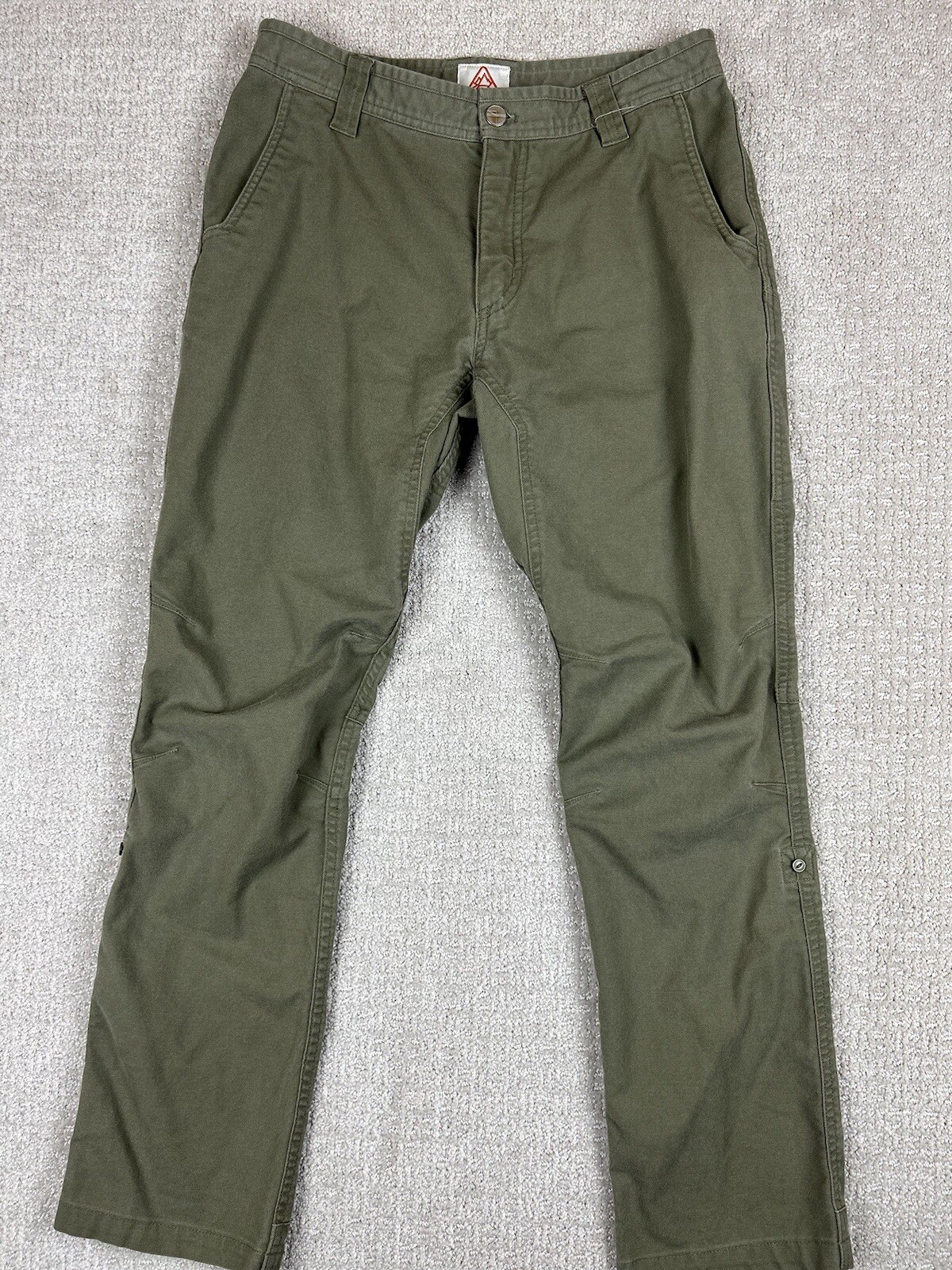 Livsn Pants Mens Size 30x30 Olive Green Hiking Flex Canvas Utility Roll Tab