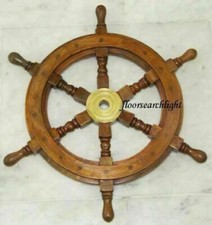 Volante nautico in legno da 18 pollici per nave, arredamento pirata, barca...