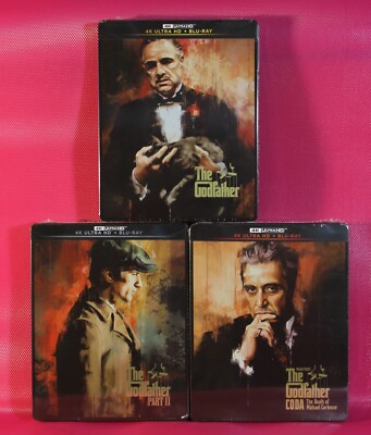 The Godfather [Trilogia] Steelbook Blu-Ray 4K HD + Blu-Ray _ España (Ref.2033)