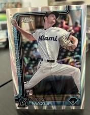 2025 Topps Chrome - Adam Mazur #157 RayWave Refractor (RC) Marlins