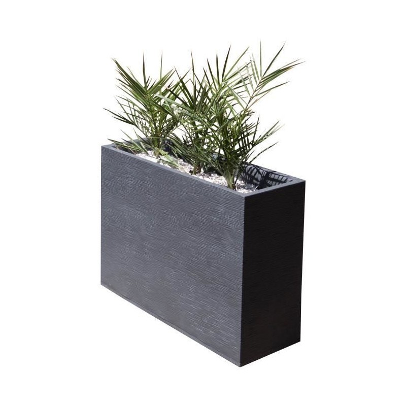 Muret Loft Graphit EDA 46 L avec zone de retention d eau pour plantes de balcon