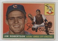 1955 Topps High # Jim Robertson (Complete Red Line after B Avg on Back) 15wb