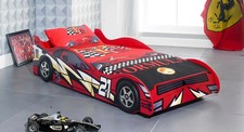 Boys Car Racer Bed No 21 Single 3ft Formula One Speed -red