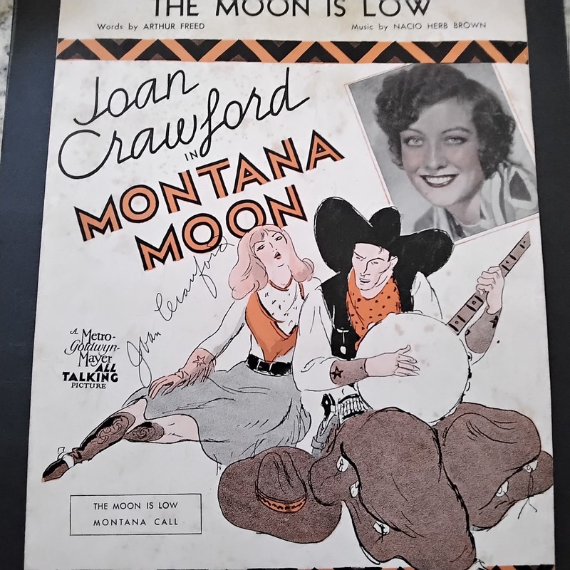 Joan Crawford SIGNED 1929 Music Sheet Montana Moon Film Actress MGM Arthur Freed