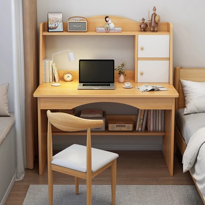 80 cm Gummi Holz Computertisch mit 2 Schubladen Arbeitszimmer Schreibtisch Home Office