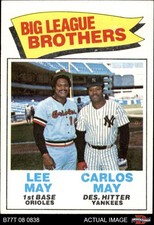 1977 Topps #633 Lee May Big League Brothers Orioles / Yankees 7 - NM