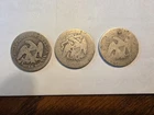 Three Liberty 90%  SILVER Seated Quarters