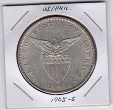 US Philippine Coin One Peso 1905 S - Silver - Luster