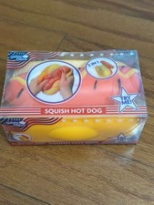 Sunny Days Squishy Hot Dog Tactile Squishy Squeeze Toy, Red/Yellow/Beige