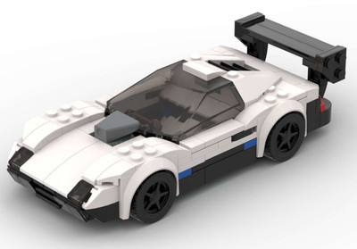 Custom MOC Compatible Retro Racer Sport Car 243 Piece Building Brick Car