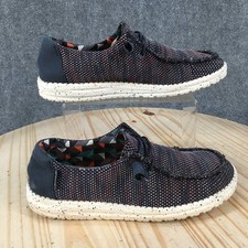 Hey Dude Loafer Womens 8 M Black Wendy Slip On Casual Comfort Shoes Lace Up
