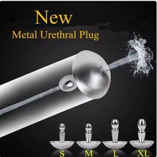 Stainless Steel Dilator Expander Metal Urethral Stretching Penis Hollow Plug Men