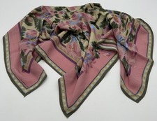 Vintage Liz Claiborne Cottage Floral Scarf 100 Rayon Made In Japan 29  x 30  
