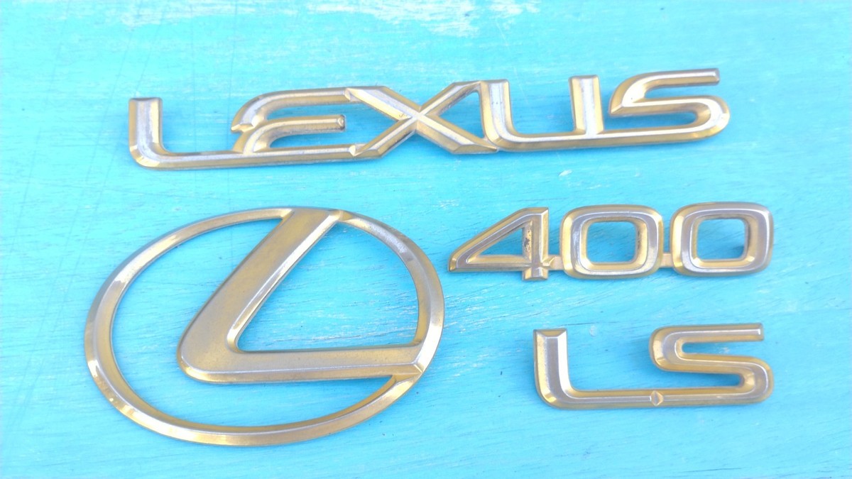Lexus LS 400 1995 96 97 98 99 rear trunk emblem logo full set Gold