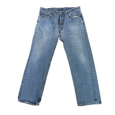 Vintage Levis 501 Mens 35x30 Light Wash Blue Jeans Made in USA 1994 Button Fly