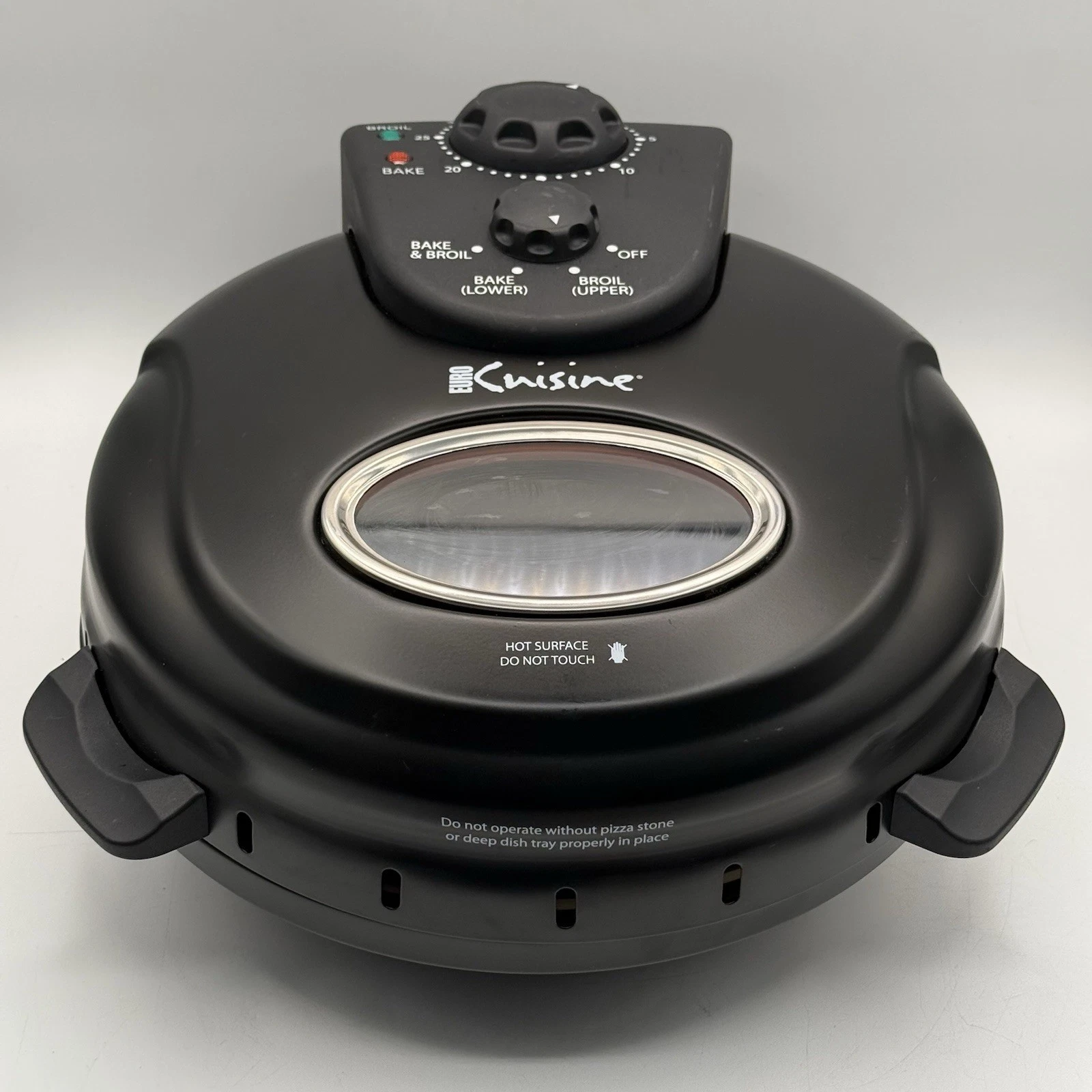 Euro Cuisine PM600 Crispy Crust 12" Rotating Pizza Maker With Stone & Baking Pan