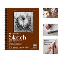 Professional 400 Series Sketch Pad, Smooth 9x12 Paper, 100 Sheets for Drawing