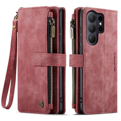 For Samsung Galaxy S26 Ultra/S25 PU Leather Zipper ID Card Wallet Pocket Case