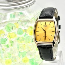 A3Y Seiko Dolce 10-Sided Bezel 6030-5480 Gold Vintage Quartz Men Watch 561
