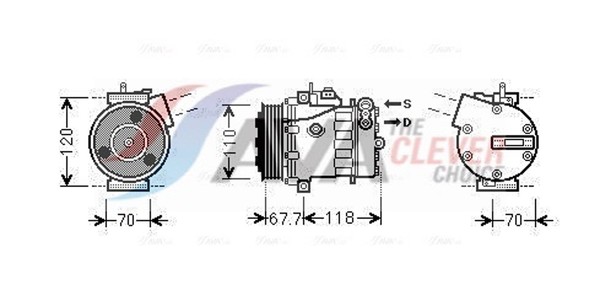 AVA Clever Choice Kompressor Klimaanlage ** Clever FIT ** FTAK384 12V FüR Fiat-image