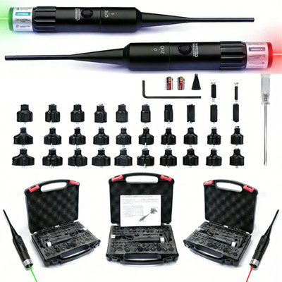 Professional Green/ Red Laser Bore Sight Kit 32/64Pcs Calibers Bore Sighter Set