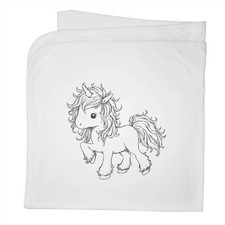 'Cute Unicorn Side View' Cotton Baby Blanket / Shawl BY00043119 